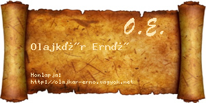 Olajkár Ernő névjegykártya